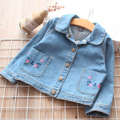 Jachetă de blugi pentru copii modernă pentru fete în albastru