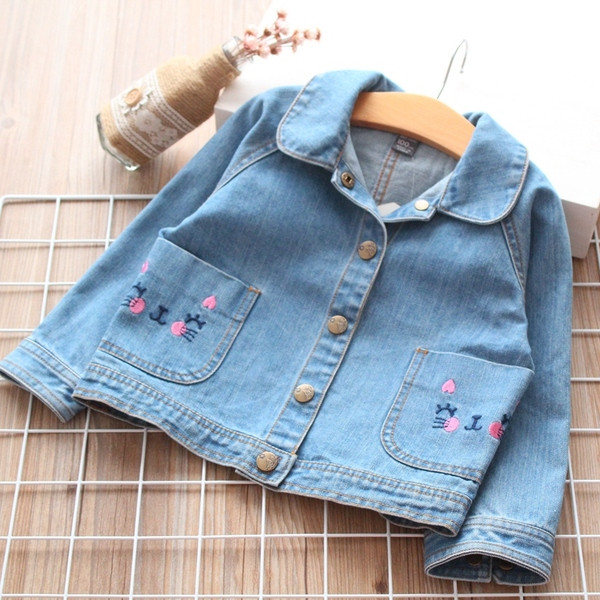 Jachetă de blugi pentru copii modernă pentru fete în albastru