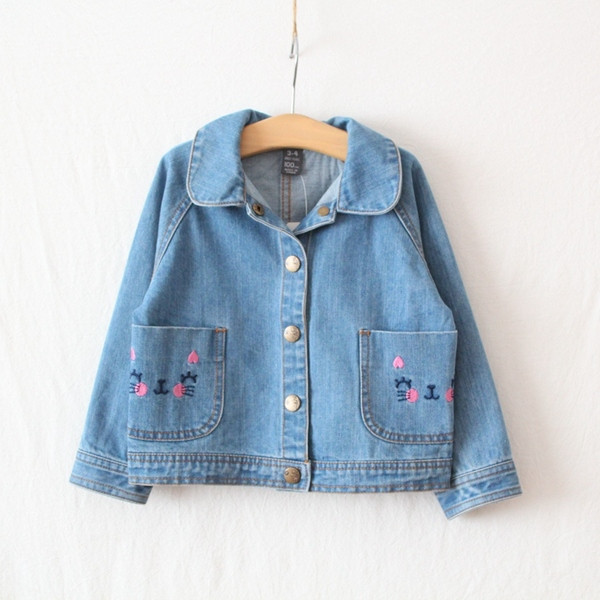 Jachetă de blugi pentru copii modernă pentru fete în albastru