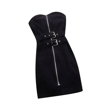 Rochie casual de dama cu centura fara bretele in trei culori