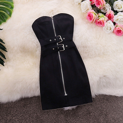 Rochie casual de dama cu centura fara bretele in trei culori