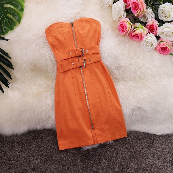 Rochie casual de dama cu centura fara bretele in trei culori