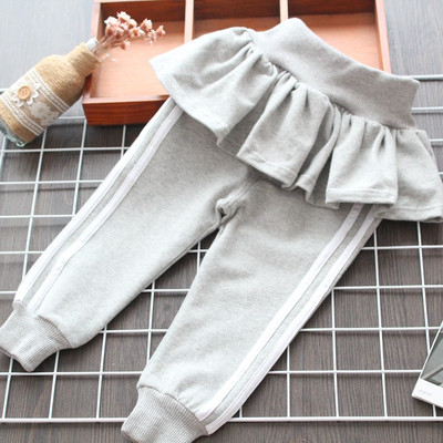 Pantaloni casual pentru copii pentru fete in gri, roz si albastru