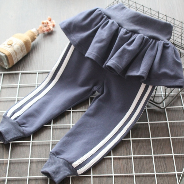 Pantaloni casual pentru copii pentru fete in gri, roz si albastru