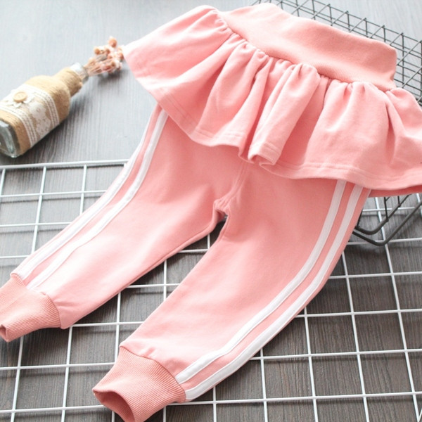 Pantaloni casual pentru copii pentru fete in gri, roz si albastru