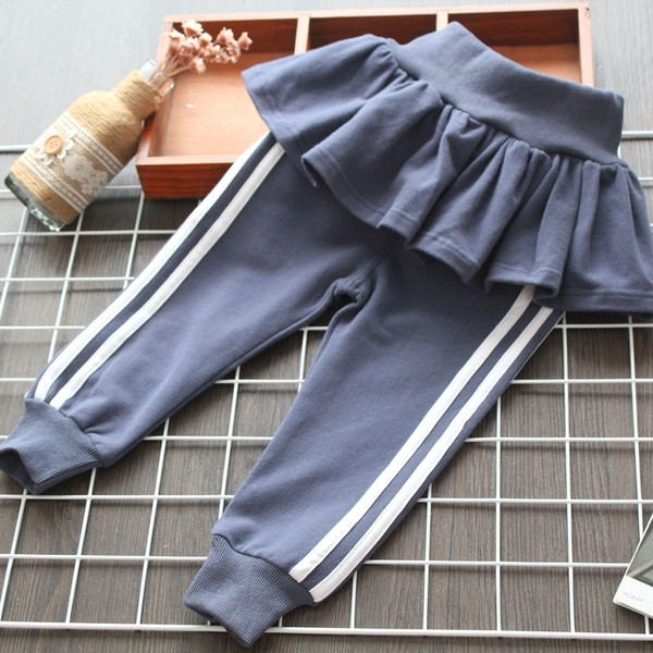 Pantaloni casual pentru copii pentru fete in gri, roz si albastru