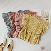 Maieu de damă în carouri cu decolteu O în patru culori