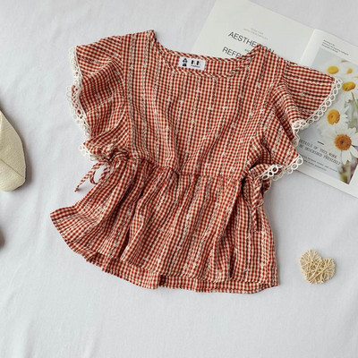 Maieu de damă în carouri cu decolteu O în patru culori