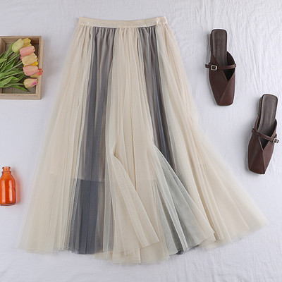 Fusta de dama moderna in mai multe culori cu tul