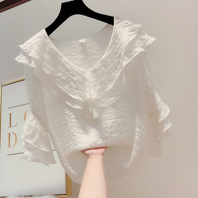 Bluză de damă modernă cu decolteu în V în mai multe culori