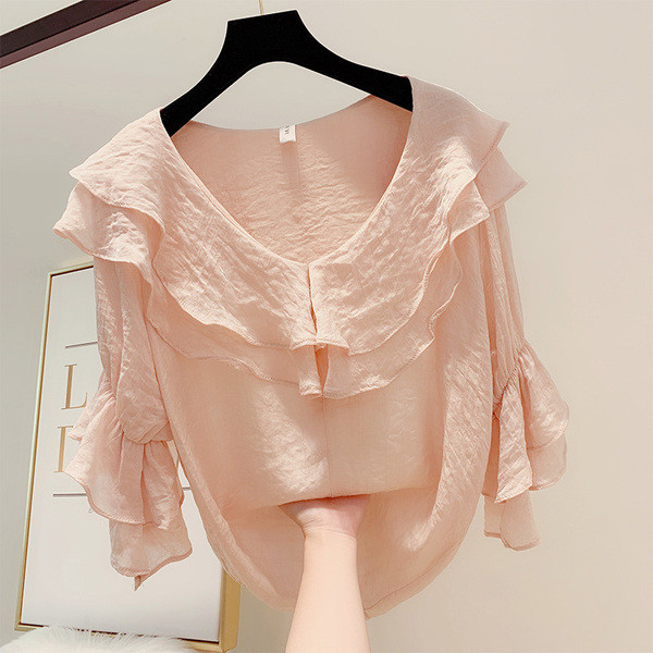 Bluză de damă modernă cu decolteu în V în mai multe culori