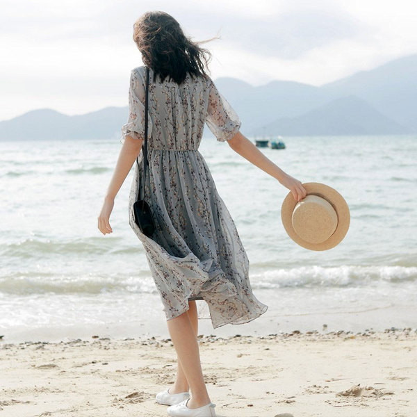 Rochie casual dama din dantela cu talie inalta