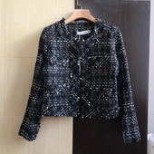 Geaca de dama eleganta cu decolteu O in doua culori