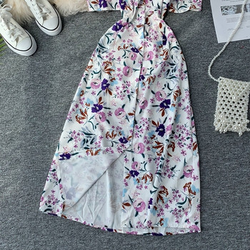 Rochie moderna de dama cu maneci scurte si cu fanta