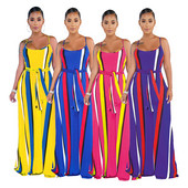 Rochie casual de dama cu bretele subtiri si decolteu O in mai multe culori