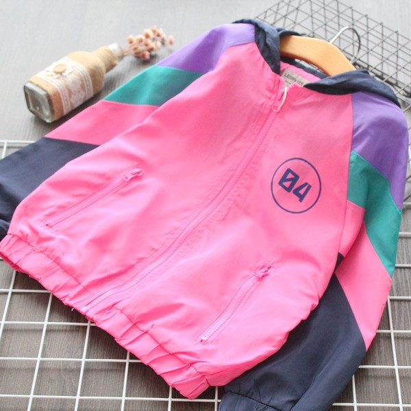 Jachetă casual pentru copii modernă pentru fete în culoarea roz