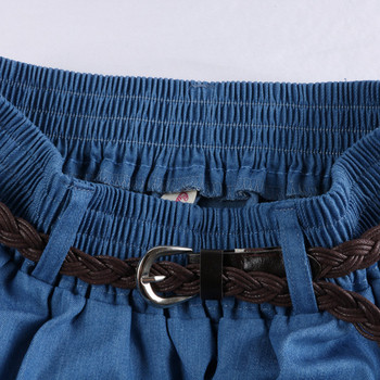 Fusta de dama actuala in albastru cu talie inalta