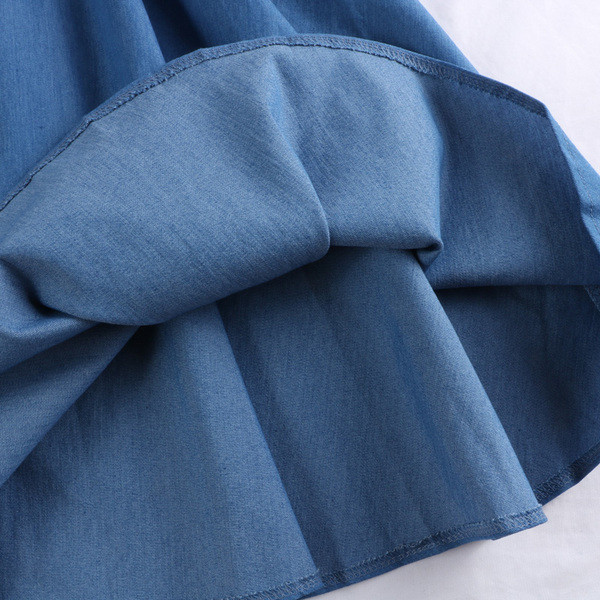 Fusta de dama actuala in albastru cu talie inalta