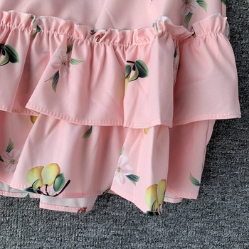 Rochie moderna de dama in roz cu maneci scurte