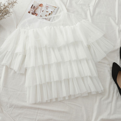 Bluză de damă modernă cu mâneci scurte în patru culori