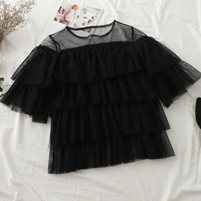 Bluză de damă modernă cu mâneci scurte în patru culori