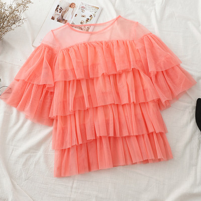 Bluză de damă modernă cu mâneci scurte în patru culori