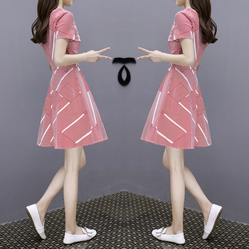 Rochie casual dama - model croiat cu maneca scurta