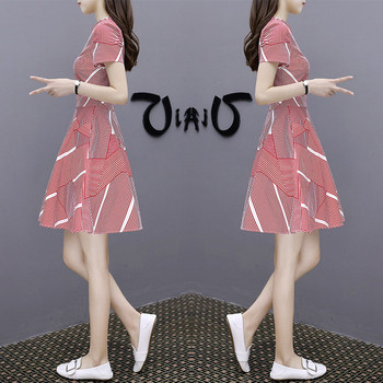 Rochie casual dama - model croiat cu maneca scurta