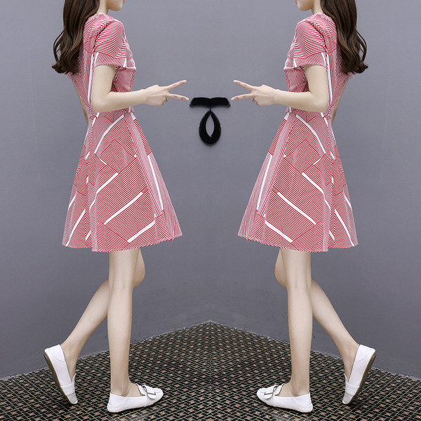 Rochie casual dama - model croiat cu maneca scurta