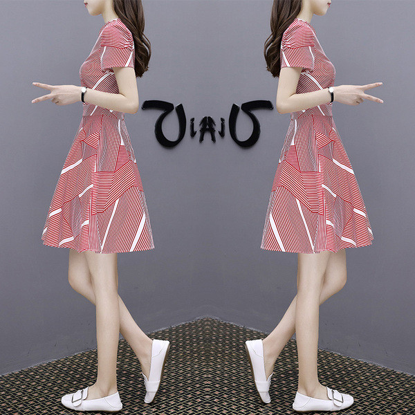 Rochie casual dama - model croiat cu maneca scurta