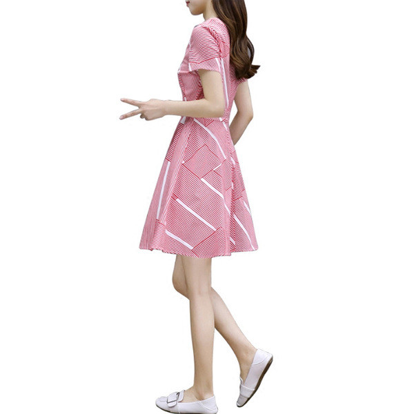 Rochie casual dama - model croiat cu maneca scurta