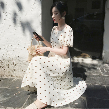 Rochie moderna de dama cu nasturi in albastru si alb