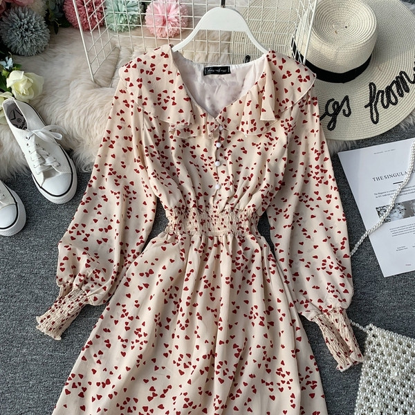 Rochie moderna de dama cu maneci lungi si nasturi