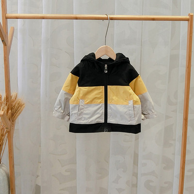 Jachetă modernă pentru copii pentru băieți cu glugă - două culori