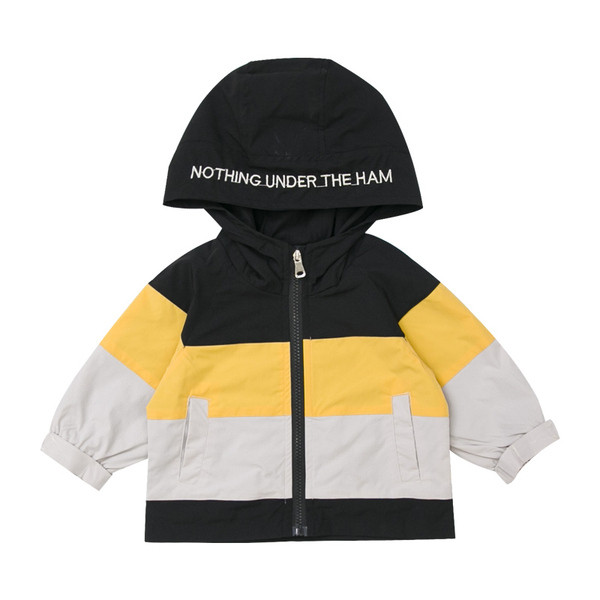 Jachetă modernă pentru copii pentru băieți cu glugă - două culori