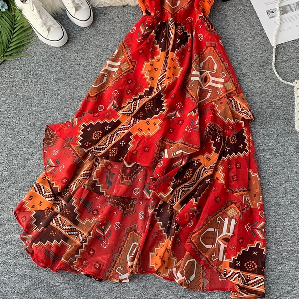 Rochie lunga de dama cu bretele subtiri