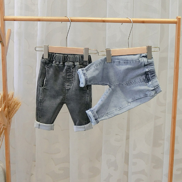 Blugi moderni pentru copii in negru si albastru pentru baieti