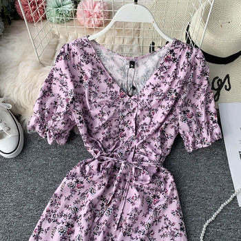 Rochie de dama de culoare roz si maneca scurta