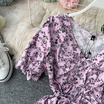 Rochie de dama de culoare roz si maneca scurta