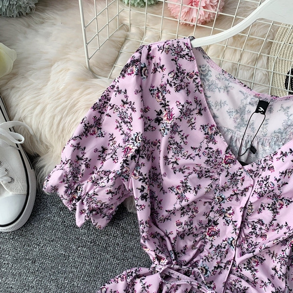 Rochie de dama de culoare roz si maneca scurta