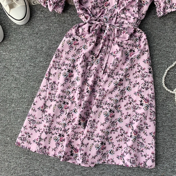 Rochie de dama de culoare roz si maneca scurta