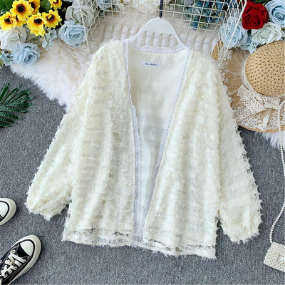 Vesta moderna de dama cu maneca lunga in trei culori