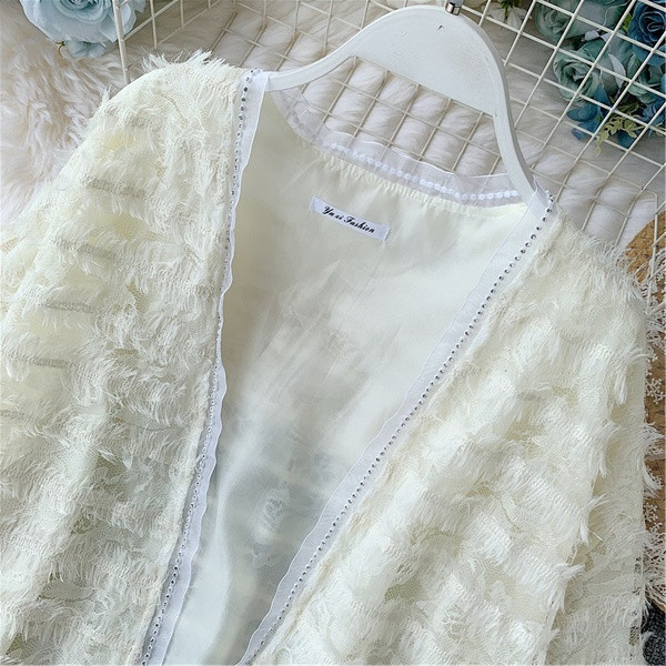 Vesta moderna de dama cu maneca lunga in trei culori