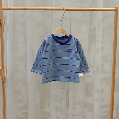 Bluza cu dungi pentru copii in albastru si galben pentru baieti