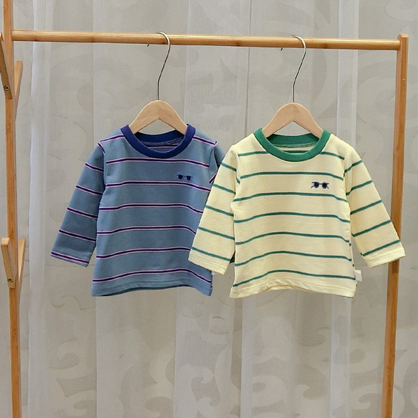 Bluza cu dungi pentru copii in albastru si galben pentru baieti