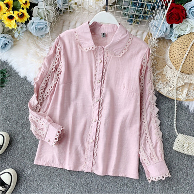 Cămașă modernă de damă cu mâneci lungi și nasturi în diferite culori