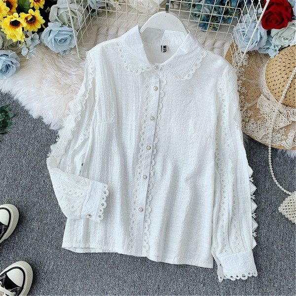 Cămașă modernă de damă cu mâneci lungi și nasturi în diferite culori