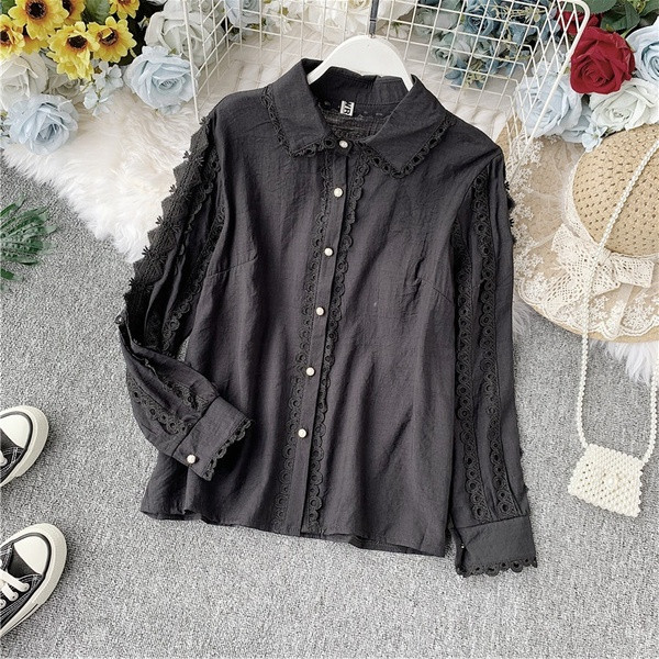 Cămașă modernă de damă cu mâneci lungi și nasturi în diferite culori