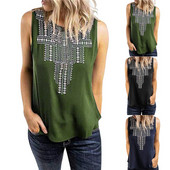 Maiou de damă de zi cu zi cu pietre în trei culori