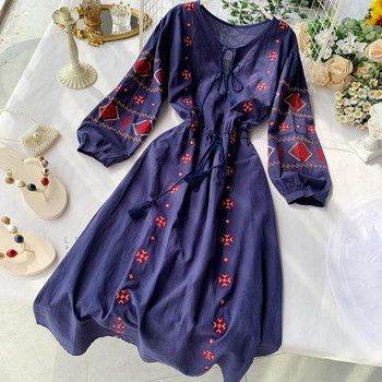 Rochie de dama cu maneci lungi si cravata